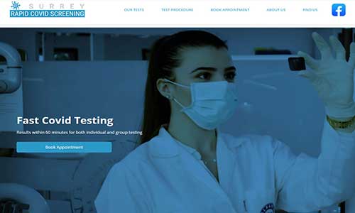 Covid screening website