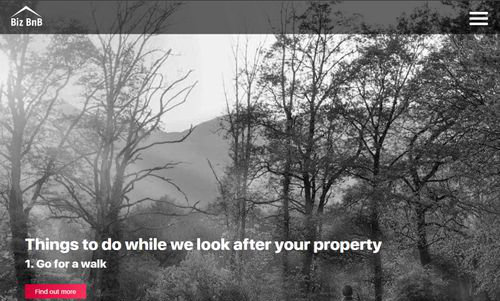 web design of a property management website.